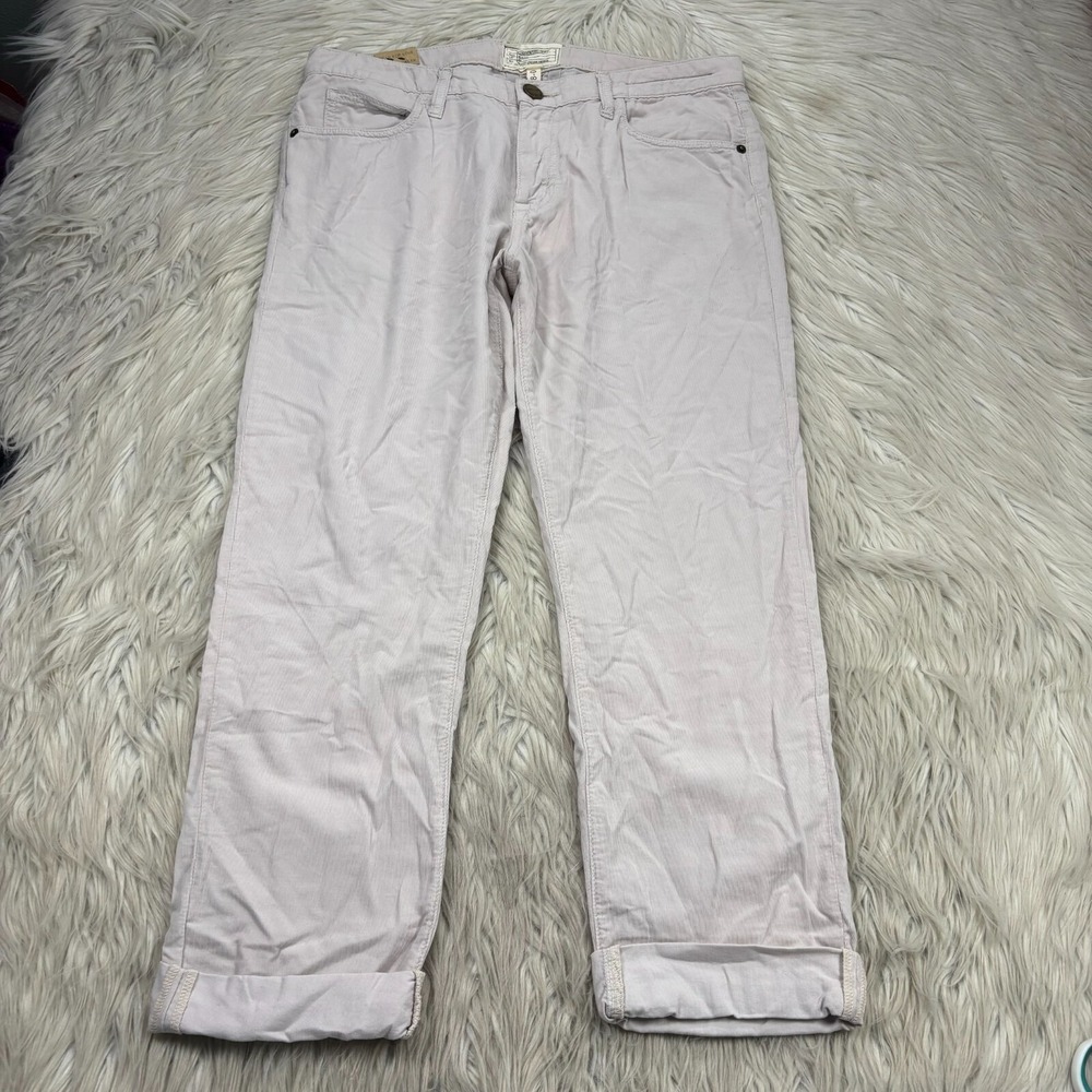 NWT Current Elliott Women's 28 Stone Beige Fling Boyfriend Pant Light Corduroy